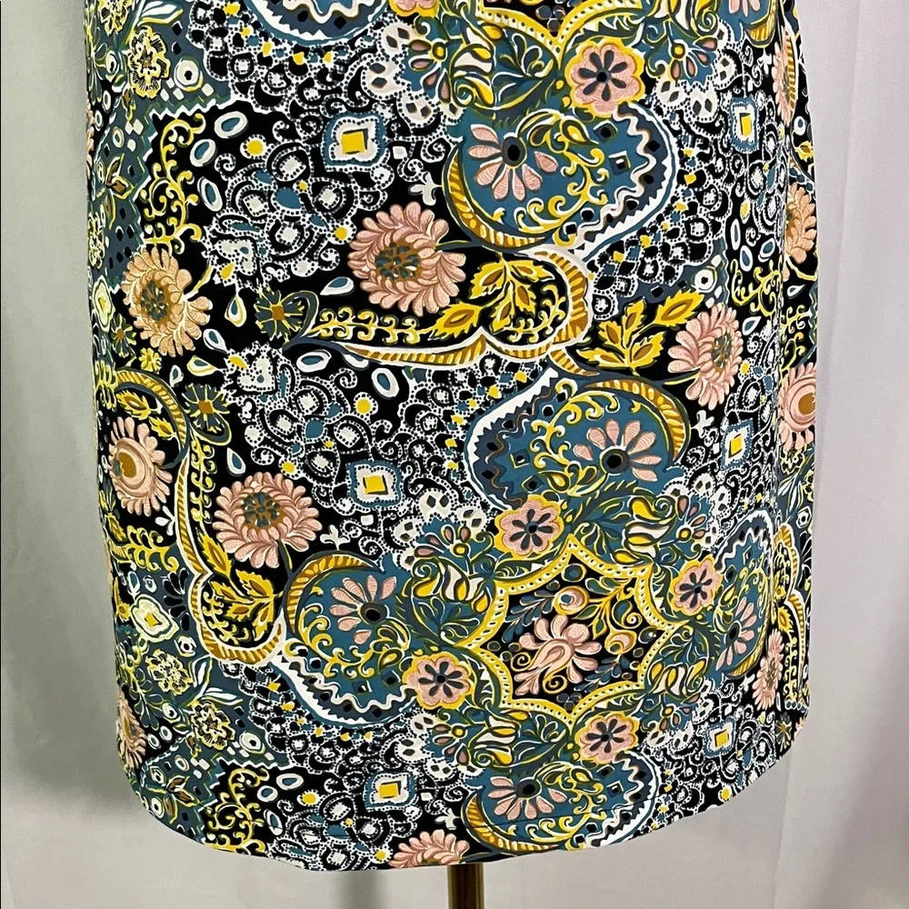 LOFT Multicolor Paisley Print Pull-On Skirt